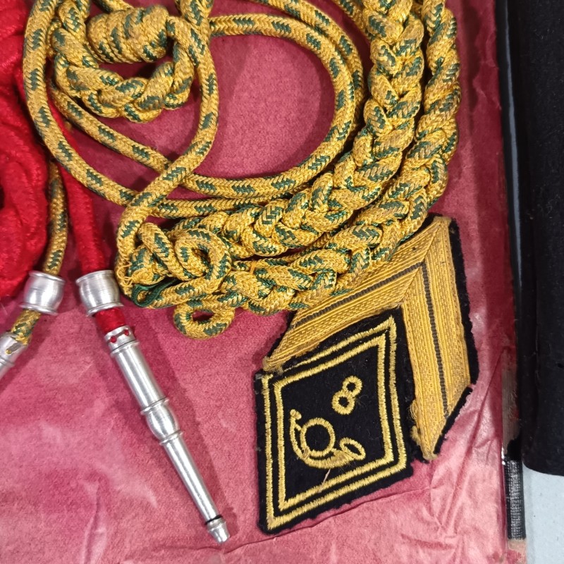 ENSEMBLE D'UN ANCIEN SERGENT DES CHASSEURS ALPINS FOURRAGERES CALOT INSIGNE EPAULETTES BANDES DE BRAS